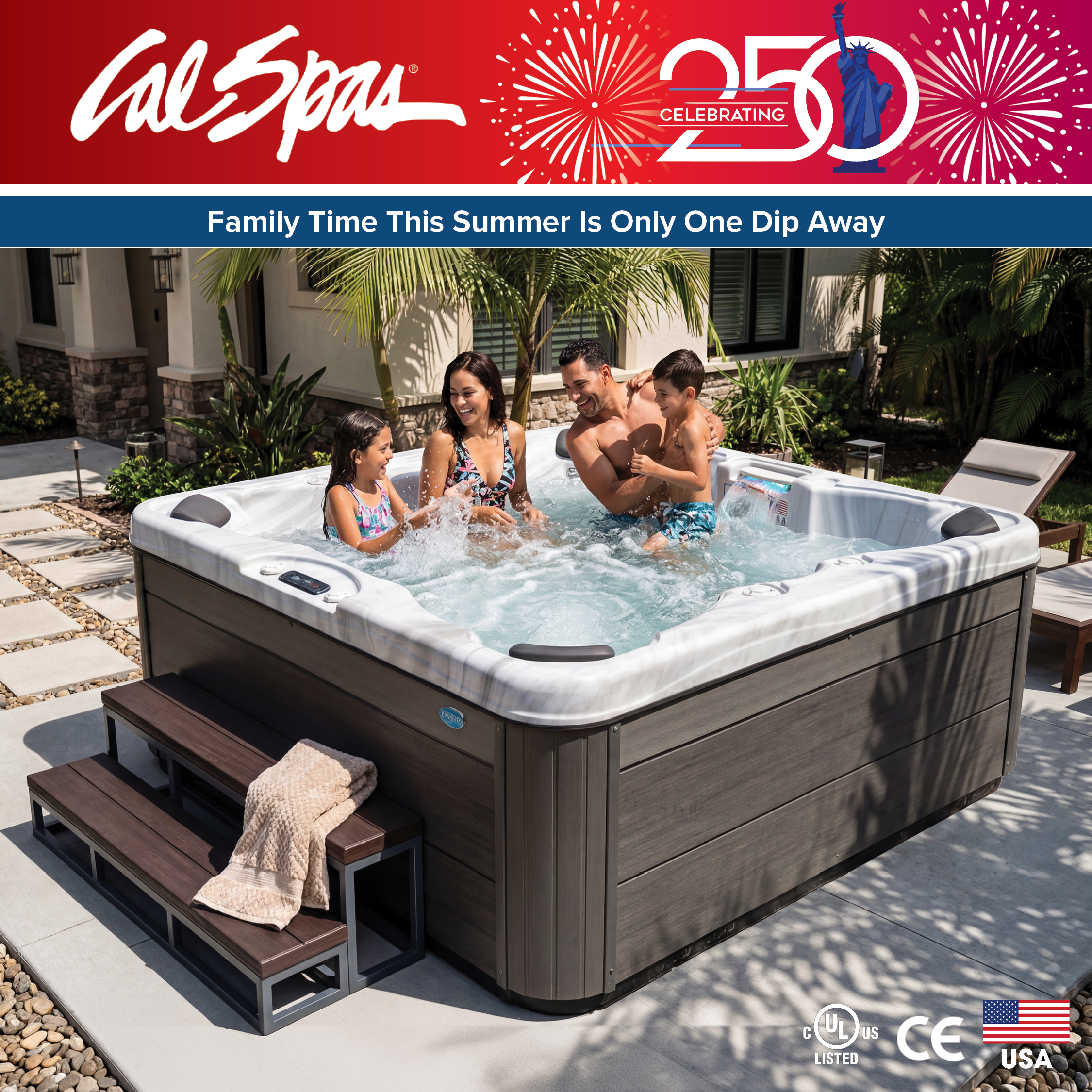 Calspas hot tub being used in a family setting - Trondheim
